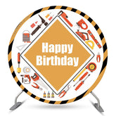 Maschinenbau Werkzeug Gelb Runden Glücklich Geburtstag Hintergrund